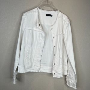 Generation Love Women's‎ Button Front Denim Jacket Size? Long Sleeve White